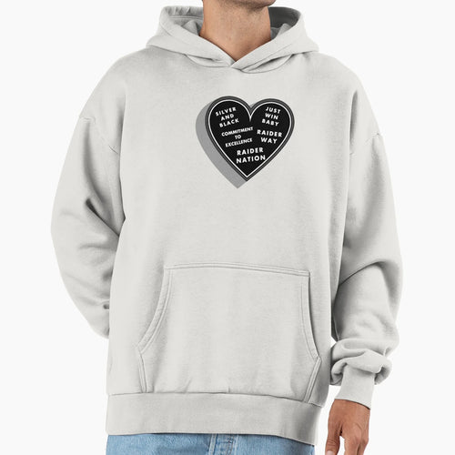 Raider Quotes Heart Hoodie - Unique Graphic for Adults - T-Shirt, Sweatshirt, Hoodie