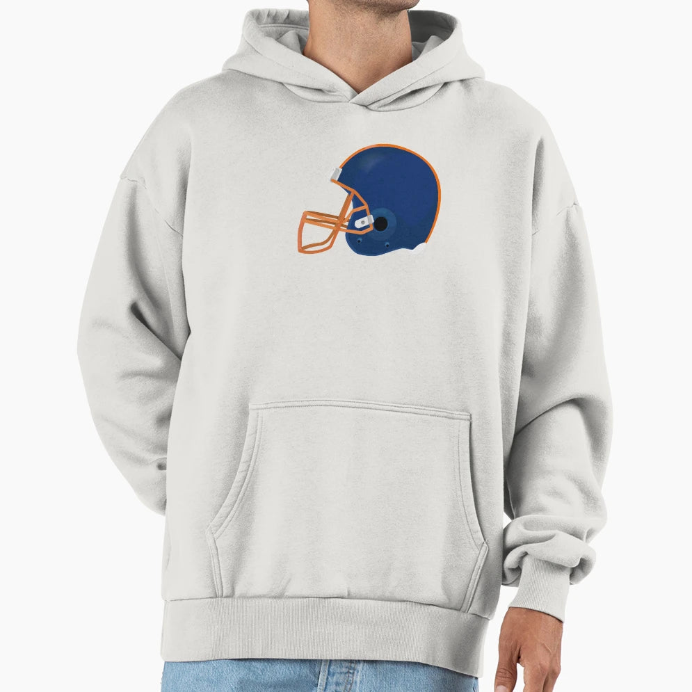Blue American Football Helmet Hoodie - Casual Everyday Wear Unisex - T-Shirt, Sweatshirt, Hoodie