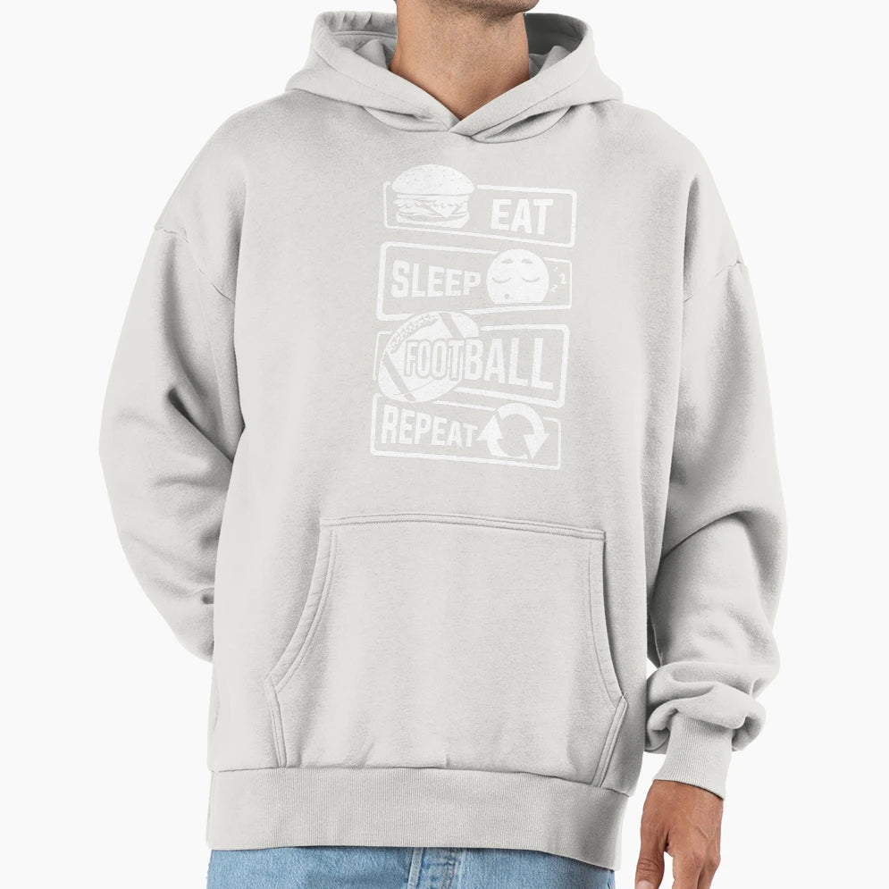 Eat Sleep Football Repeat Touchdown Usa Hoodie - Novelty Apparel Men Women - T-Shirt, Sweatshirt, Hoodie