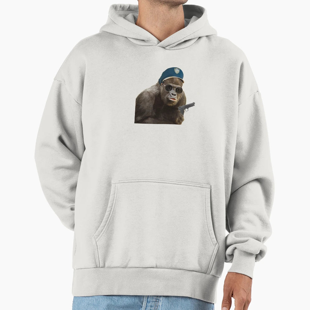 Funny Gorilla Cop Police Hoodie - Unique Graphic for Adults - T-Shirt, Sweatshirt, Hoodie