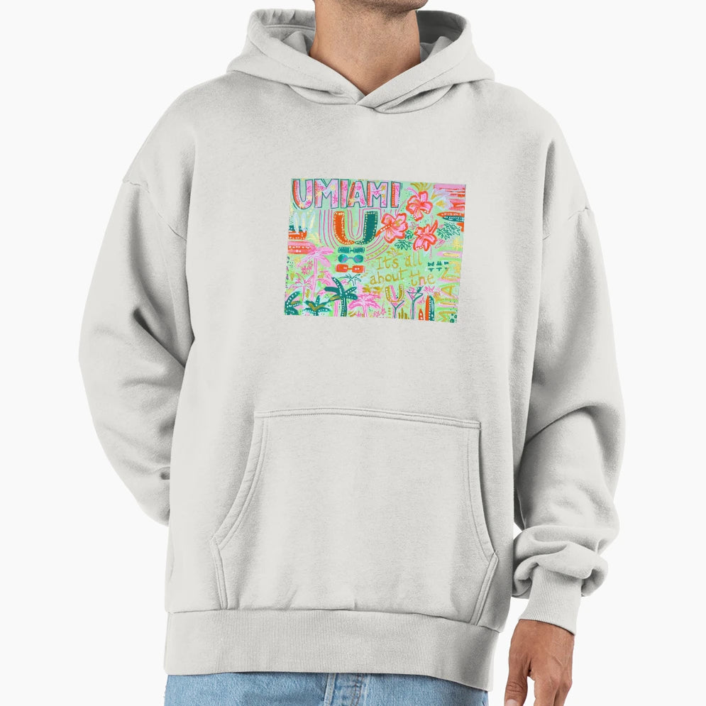 Miami Collage Hoodie - Unique Graphic Men Women - T-Shirt, Sweatshirt, Hoodie