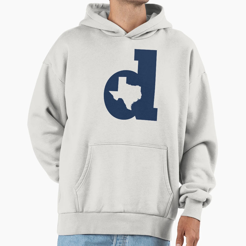 Lowercase D Blue Hoodie - Unique Graphic Unisex - T-Shirt, Sweatshirt, Hoodie