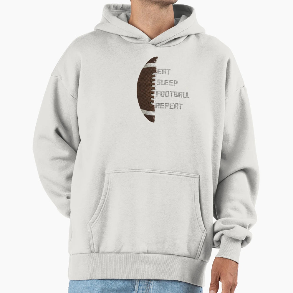 American Football Eat Sleep Football Hoodie - Custom Art Print Men Women - T-Shirt, Sweatshirt, Hoodie