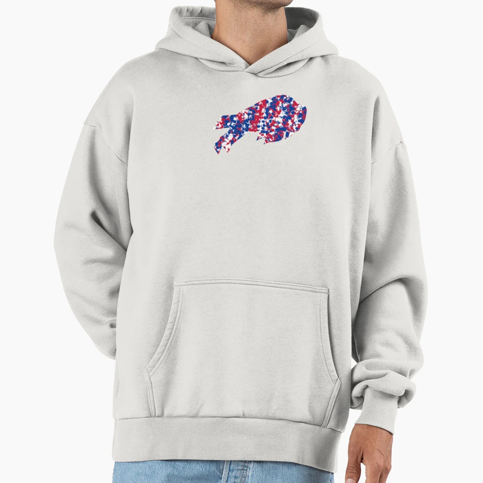 Bills Logo Paint Splatter Hoodie - Casual Everyday Wear Men Women - T-Shirt, Sweatshirt, Hoodie