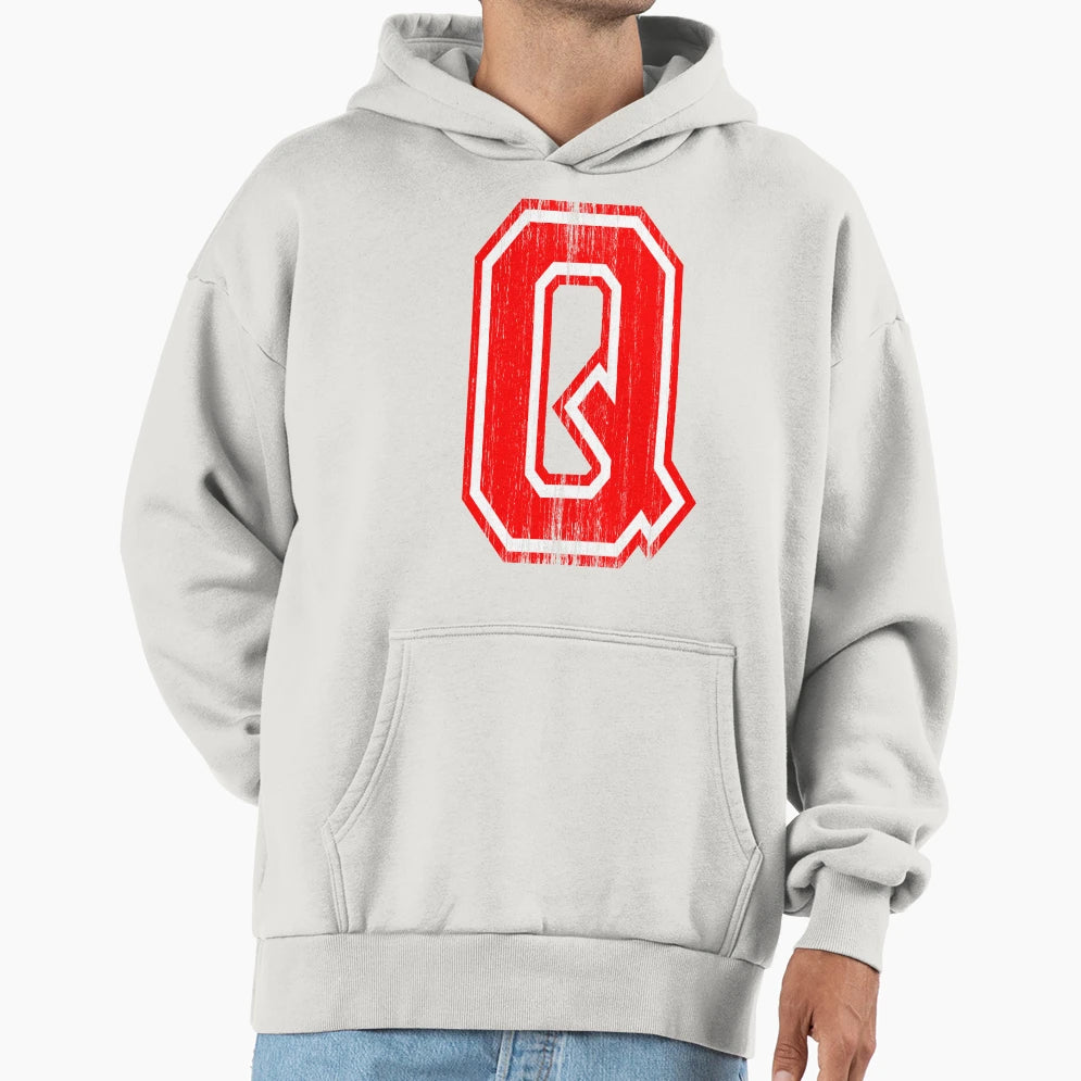 Big Red Letter Q Hoodie - Streetwear Style Men Women - T-Shirt, Sweatshirt, Hoodie