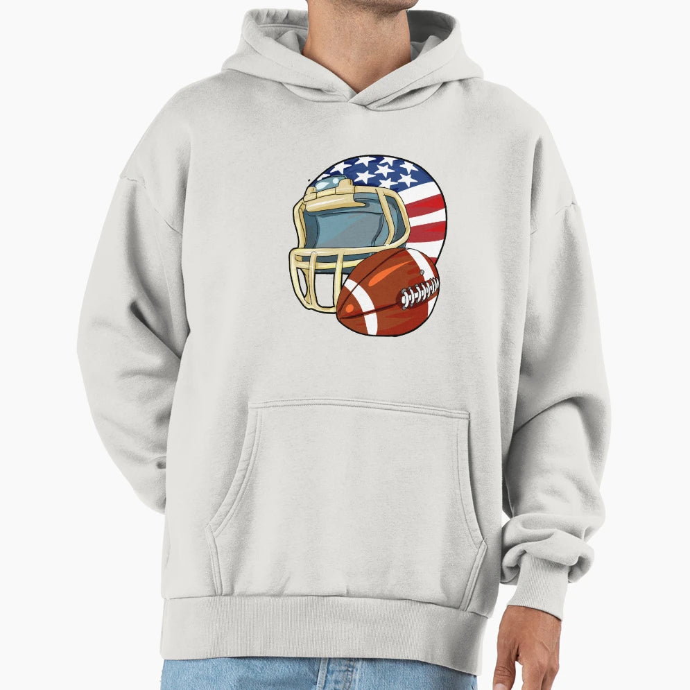 American Football Helmet Hoodie - Aesthetic Graphic Unisex - T-Shirt, Sweatshirt, Hoodie