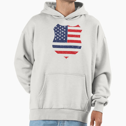 American Flag Blue Line 2 Hoodie - Fun Novelty Design for Adults - T-Shirt, Sweatshirt, Hoodie