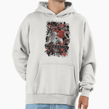 Overtime Quarter Back Red Hoodie - Custom Art Print for Adults - T-Shirt, Sweatshirt, Hoodie