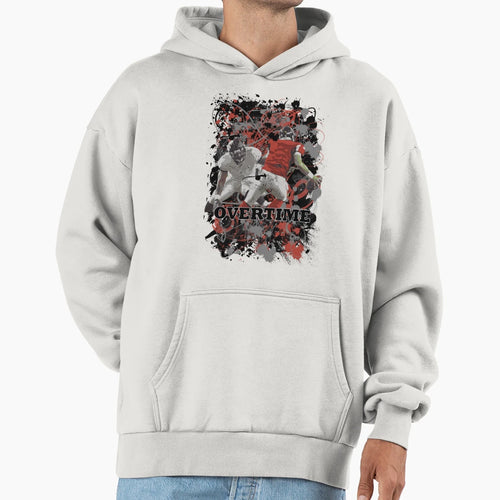 Overtime Quarter Back Red Hoodie - Custom Art Print for Adults - T-Shirt, Sweatshirt, Hoodie