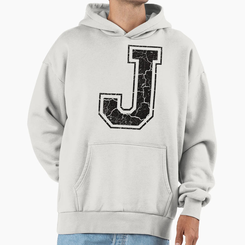 J Letter Hoodie - Casual Everyday Wear Men Women - T-Shirt, Sweatshirt, Hoodie