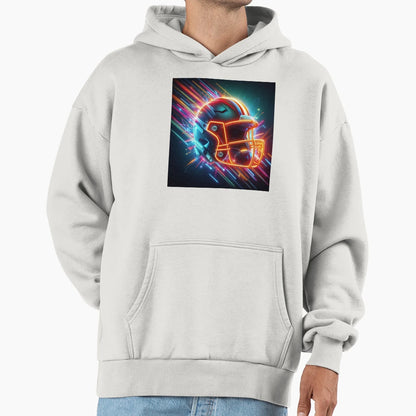 Explosive Neon Football Helmet Hoodie - Aesthetic Graphic Unisex - T-Shirt, Sweatshirt, Hoodie