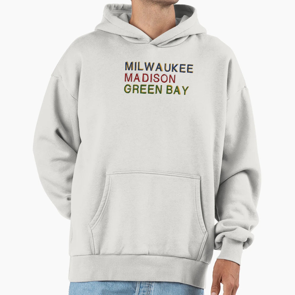 Wisconsin Big 3 Hoodie - Trendy Graphic Men Women - T-Shirt, Sweatshirt, Hoodie