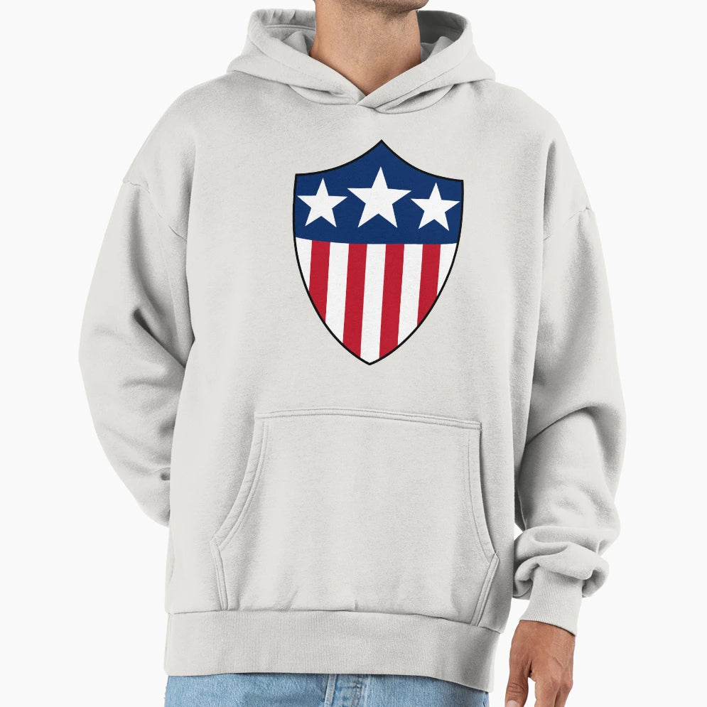 Usa Patriotic Shield Hoodie - Streetwear Style for Adults - T-Shirt, Sweatshirt, Hoodie
