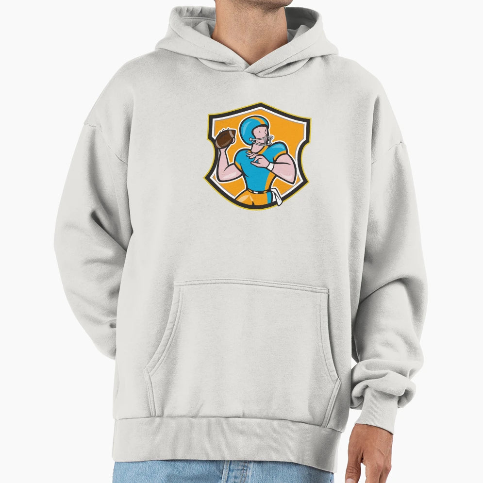 American Football Quarterback Throw Hoodie - Streetwear Style Men Women - T-Shirt, Sweatshirt, Hoodie