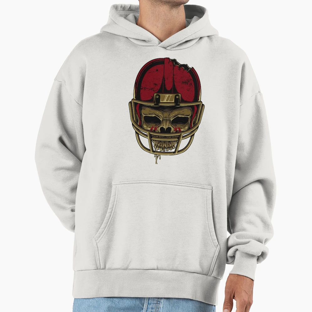 Skull Football Hoodie - Minimalist Print Men Women - T-Shirt, Sweatshirt, Hoodie