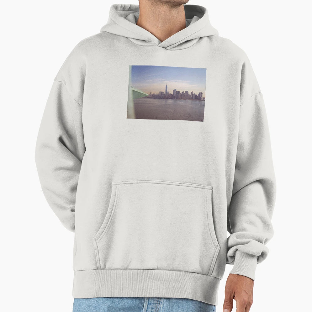 View Manhattan Island From Crown Statue Hoodie - Trendy Graphic Unisex - T-Shirt, Sweatshirt, Hoodie