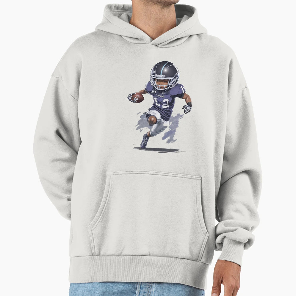 Child Playing American Football Hoodie - Fun Novelty Design for Adults - T-Shirt, Sweatshirt, Hoodie