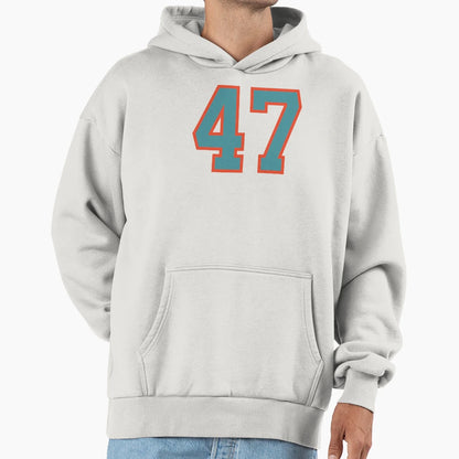 47 Number Aqua Orange Lucky Sports Hoodie - Unique Graphic for Adults - T-Shirt, Sweatshirt, Hoodie