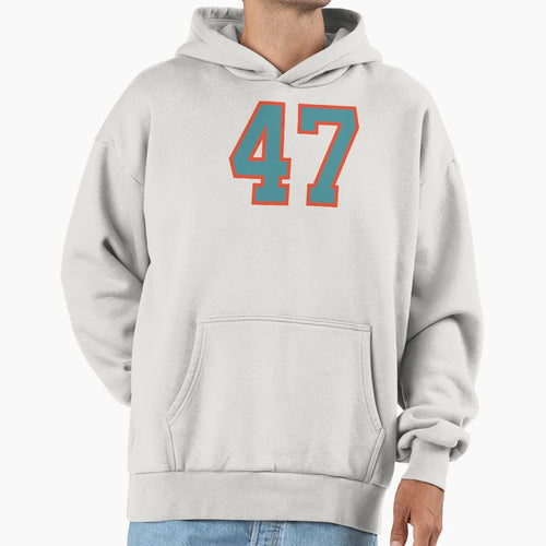 47 Number Aqua Orange Lucky Sports Hoodie - Unique Graphic for Adults - T-Shirt, Sweatshirt, Hoodie