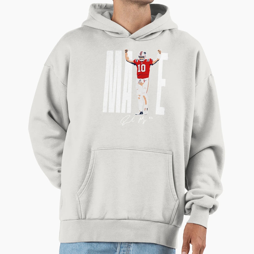 New England Football Maye Hoodie - Novelty Apparel for Adults - T-Shirt, Sweatshirt, Hoodie