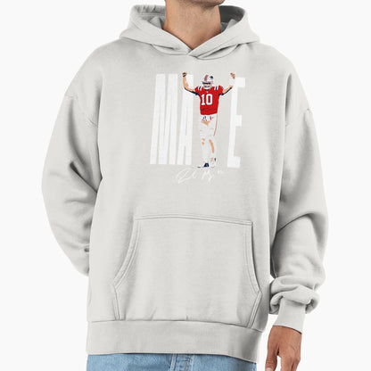 New England Football Maye Hoodie - Novelty Apparel for Adults - T-Shirt, Sweatshirt, Hoodie