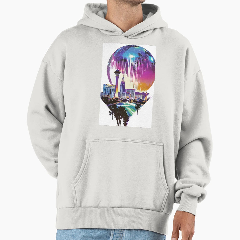 City Nights 80S Vibes Vegas Hoodie - Graphic Print Men Women - T-Shirt, Sweatshirt, Hoodie