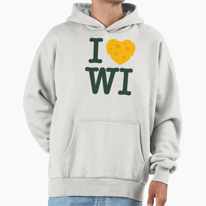 I Love Wisconsin I Heart Wi Cheese Hoodie - Streetwear Style Men Women - T-Shirt, Sweatshirt, Hoodie