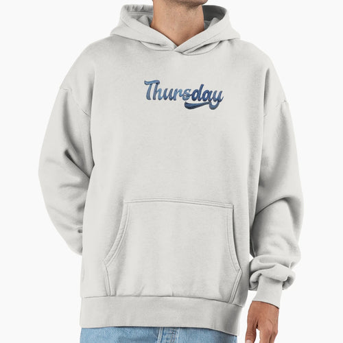 Thursday Denim Patchwork Hoodie - Casual Everyday Wear Men Women - T-Shirt, Sweatshirt, Hoodie