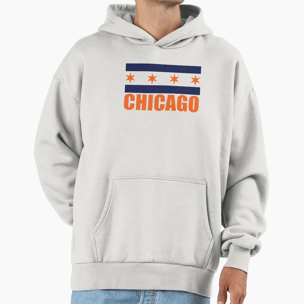 Chicago Flag Bears Colors Hoodie - Graphic Print Unisex - T-Shirt, Sweatshirt, Hoodie