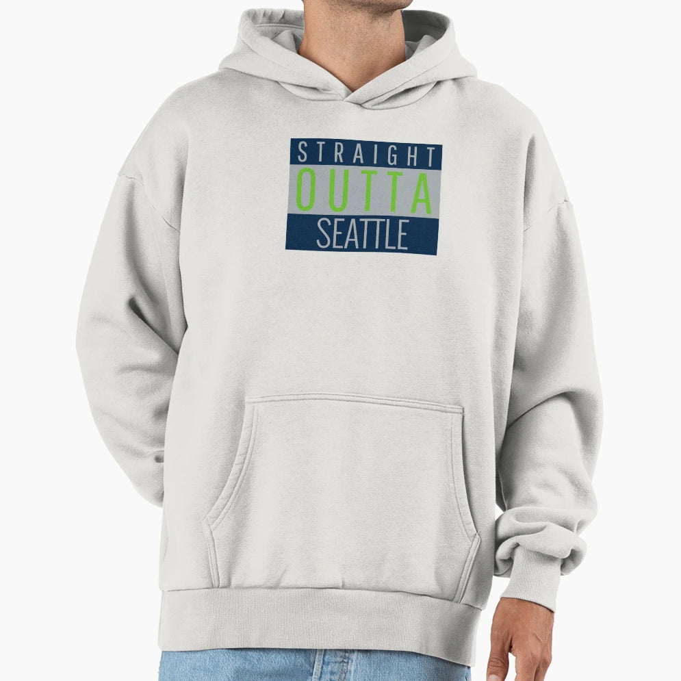 Straight Outta Seattle Football Hoodie - Casual Everyday Wear Unisex - T-Shirt, Sweatshirt, Hoodie