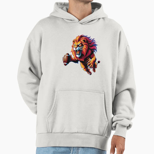 Fierce Athletic Lion Vibrant Colors Hoodie - Trendy Graphic for Adults - T-Shirt, Sweatshirt, Hoodie