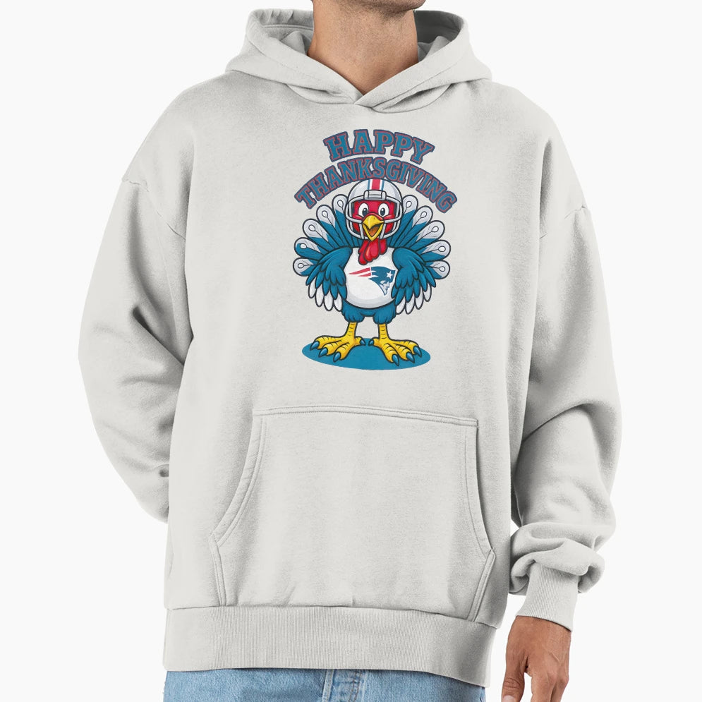 Thanksgiving Turkey Football Fan Hoodie - Fun Novelty Design Men Women - T-Shirt, Sweatshirt, Hoodie