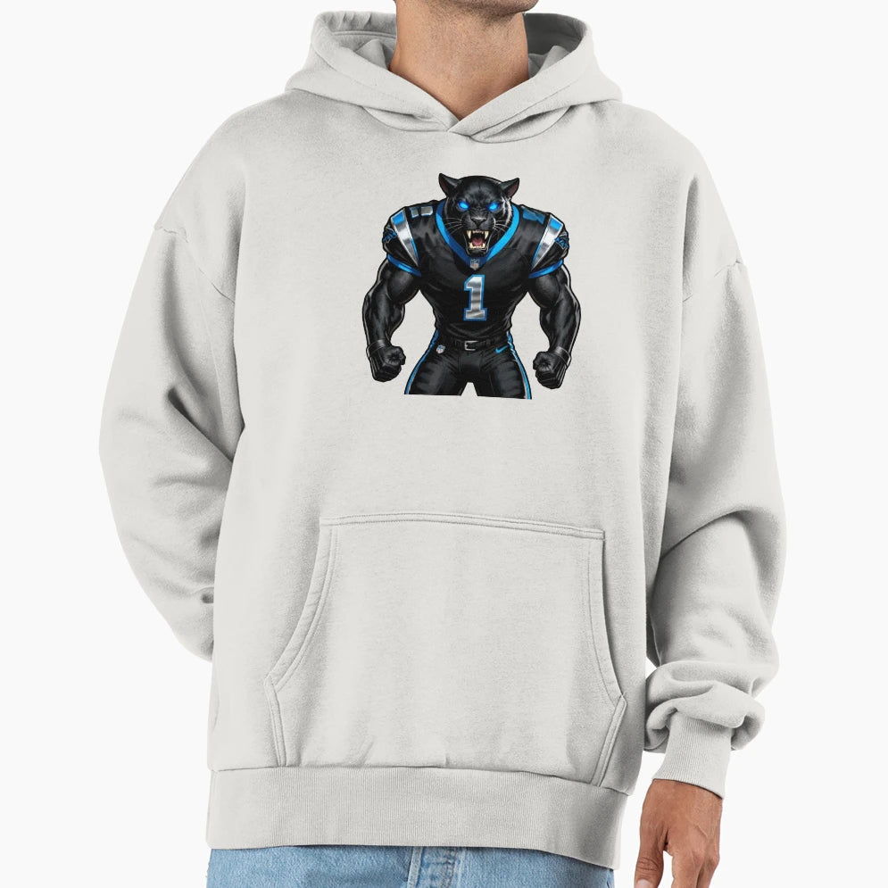Aggressive Blue Panther Football Mascot Hoodie - Fun Novelty Design Unisex - T-Shirt, Sweatshirt, Hoodie