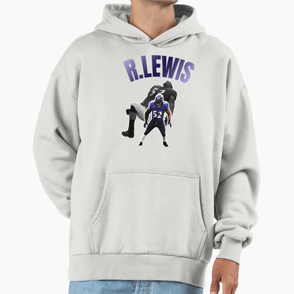 Baltimore Ravens R Lewis Hoodie - Minimalist Print Unisex - T-Shirt, Sweatshirt, Hoodie