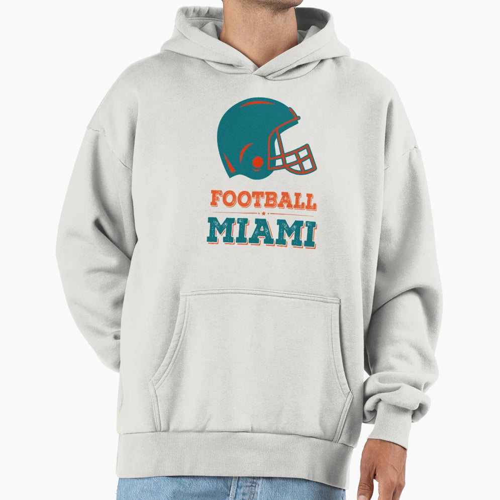 Miami Football Hoodie - Streetwear Style Men Women - T-Shirt, Sweatshirt, Hoodie
