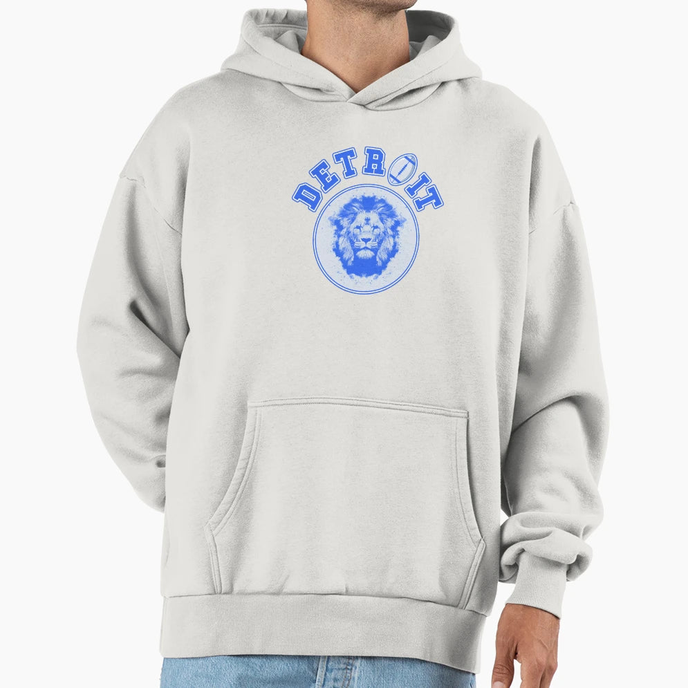 Detroit Football Michigan Lion Fan Hoodie - Minimalist Print for Adults - T-Shirt, Sweatshirt, Hoodie