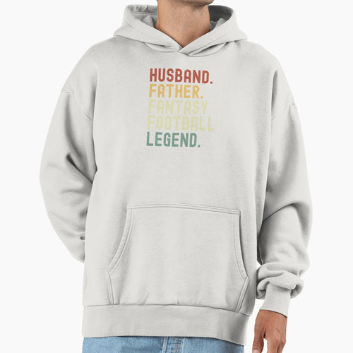 Husband Father Fantasy Football Legend Hoodie - Minimalist Print Men Women - T-Shirt, Sweatshirt, Hoodie