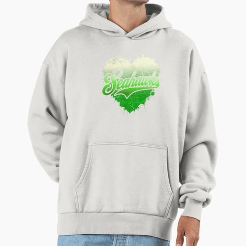 Seahawks Heart Hoodie - Novelty Apparel for Adults - T-Shirt, Sweatshirt, Hoodie
