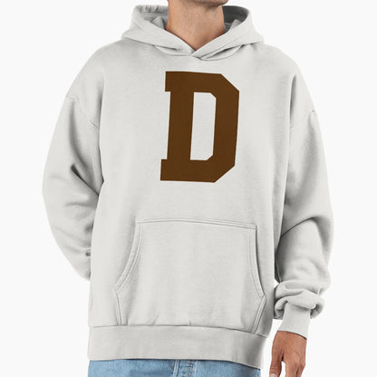 Alphabet Brown D Sports Letter D Hoodie - Novelty Apparel for Adults - T-Shirt, Sweatshirt, Hoodie