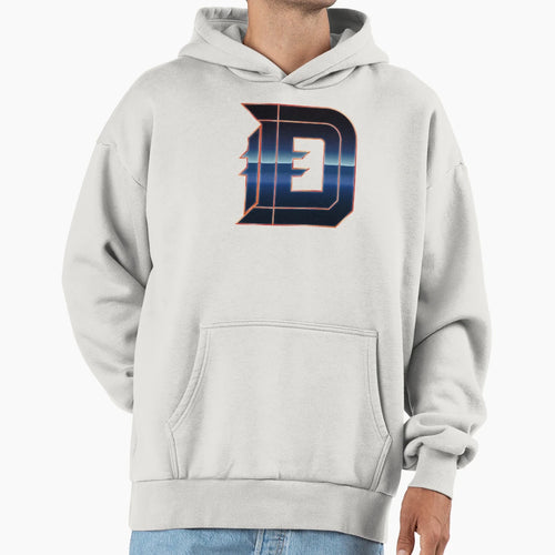 Detroit D Chrome I Hoodie - Minimalist Print for Adults - T-Shirt, Sweatshirt, Hoodie