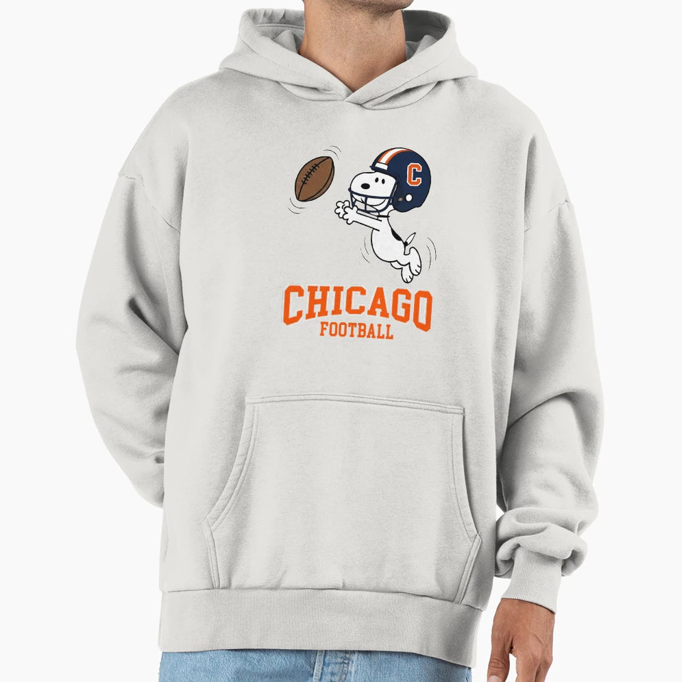 Chicago Football Snoopy Chicago Bears Hoodie - Minimalist Print Unisex - T-Shirt, Sweatshirt, Hoodie