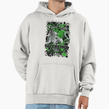 Overtime Green Hoodie - Graphic Print Unisex - T-Shirt, Sweatshirt, Hoodie