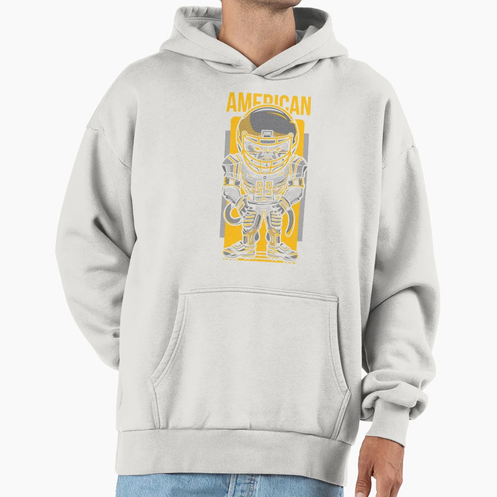 American Football Player Hoodie - Trendy Graphic Unisex - T-Shirt, Sweatshirt, Hoodie