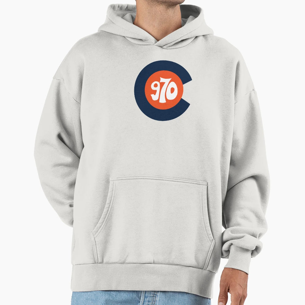 Hand Drawn Colorado Flag 970 Area Code Hoodie - Custom Art Print Unisex - T-Shirt, Sweatshirt, Hoodie