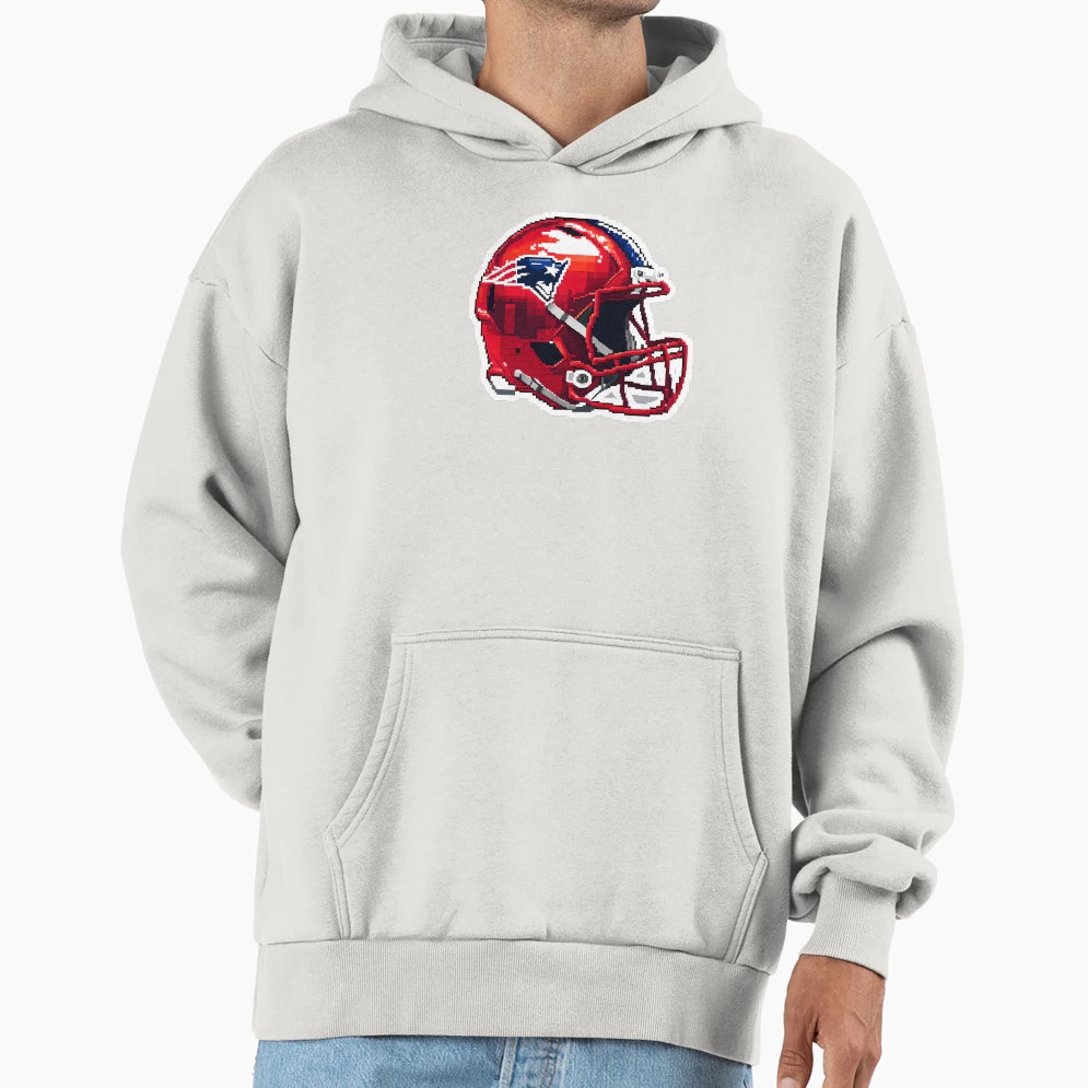 Pixel American Football Helmet Red Hoodie - Custom Art Print for Adults - T-Shirt, Sweatshirt, Hoodie