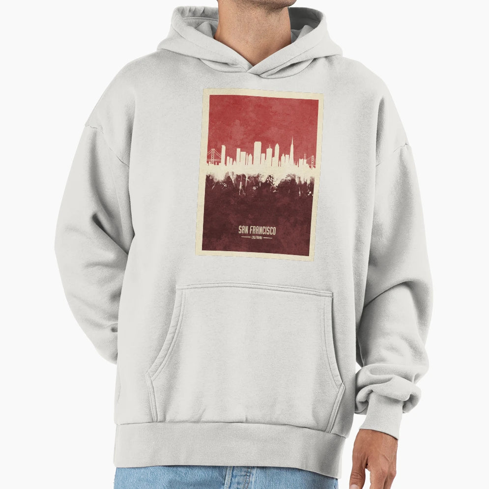 San Francisco California Skyline Hoodie - Novelty Apparel Unisex - T-Shirt, Sweatshirt, Hoodie