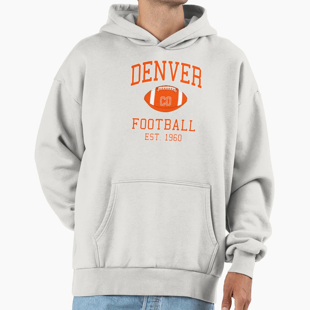 Denver Football Hoodie - Minimalist Print for Adults - T-Shirt, Sweatshirt, Hoodie