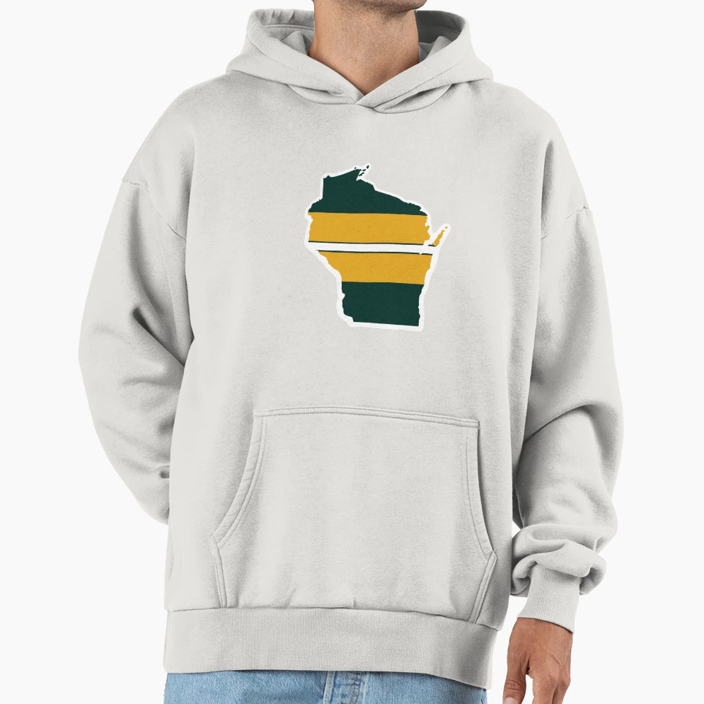 Wisconsin Shape Packers Colors Hoodie - Graphic Print Unisex - T-Shirt, Sweatshirt, Hoodie