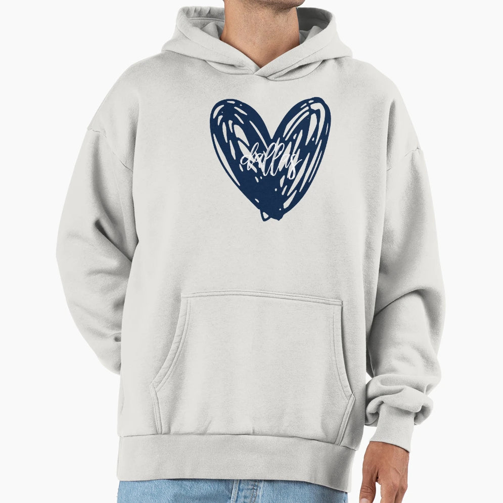 Dallas Cowboys Heart Hoodie - Aesthetic Graphic Men Women - T-Shirt, Sweatshirt, Hoodie