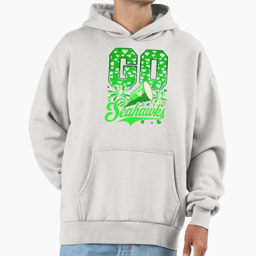 Sea Hawks High School Spirit Go Hoodie - Casual Everyday Wear Men Women - T-Shirt, Sweatshirt, Hoodie